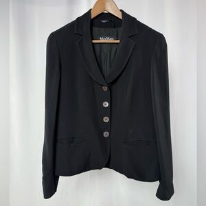 MaxMara Cruise Classic Suit Jacket in Black Size 10‎